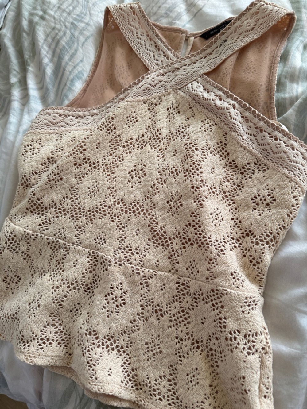 BCBGMaxAzria Blush Crochet Peplum Camisole - Picture 2 of 4